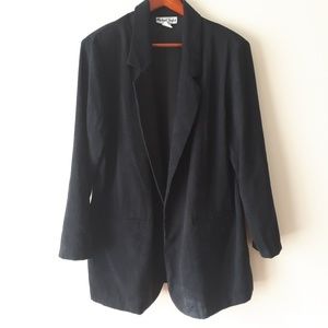 Vintage Black Faux Suede Blazer